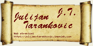Julijan Taranković vizit kartica